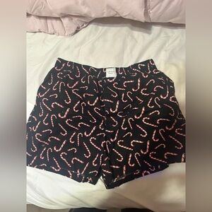 American Eagle Outfitters Black Candy Cane Shorts